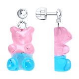 Серьги из серебра со смолой из серебро