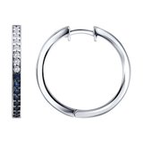 Серьги из серебра с фианитами из серебро