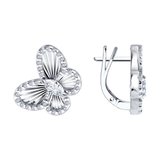 Серьги из серебра с фианитами из серебро