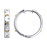 Серьги из золочёного серебра с фианитами из серебро