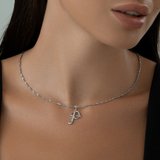 Подвеска-буква из серебра с фианитами из серебро — вид 4