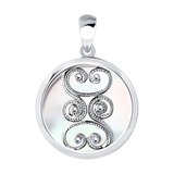 Подвеска из серебра с белым перламутром из серебро