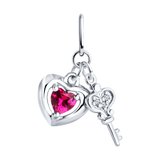 Подвеска из серебра с бесцветными и красным фианитами из серебро