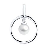 Подвеска из серебра с жемчугом из серебро