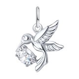 Подвеска из серебра с фианитом из серебро