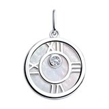 Подвеска из серебра с перламутром и фианитом из серебро