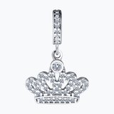Подвеска - шарм корона из серебра с фианитами из серебро — вид 2