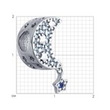 Подвеска-шарм из серебра с фианитами из серебро — вид 2