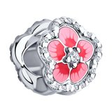 Подвеска-шарм из серебра с фианитами и эмалью из серебро