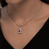 Подвеска из серебра с корундом и фианитами из серебро — вид 4