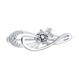 Брошь из серебра с фианитами из серебро