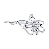 Брошь из серебра с фианитом из серебро