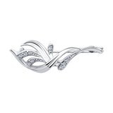 Брошь из серебра с фианитами из серебро