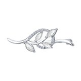 Брошь из серебра с фианитами из серебро