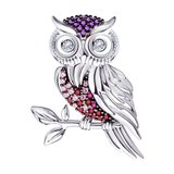 Брошь из серебра с фианитами из серебро