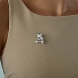 Брошь из серебра с фианитами из серебро — вид 3