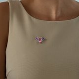 Брошь из серебра с корундом, кристаллом и эмалью из серебро — вид 3