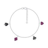 Браслет из серебра с корундами и фианитами из серебро