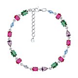 Браслет из серебра с корундами и фианитами из серебро