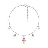 Браслет из серебра с фианитами и эмалью из серебро