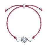 Браслет на нити из серебра с фианитами из серебро