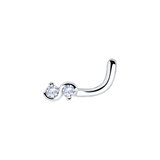 Пирсинг в нос бесконечность из серебра с фианитами из серебро