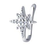 Пирсинг обманка в нос из серебра с фианитами из серебро