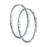 Серьги конго из серебра с алмазной гранью из серебро