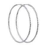 Серьги конго из серебра с алмазной гранью из серебро