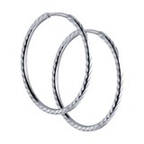 Серьги конго из серебра с алмазной гранью из серебро