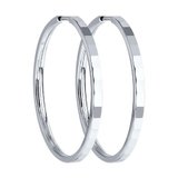 Серьги конго из серебра с алмазной гранью из серебро