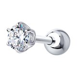 Серьга  из серебра с фианитом из серебро