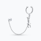 Серьга из серебра с эмалью из серебро