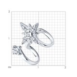 Серьга из серебра с фианитами из серебро — вид 4