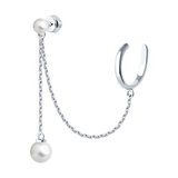Серьга из серебра с синтетическим жемчугом из серебро