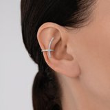 Серьга из серебра с фианитами из серебро — вид 3