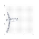 Серьга из серебра с фианитами из серебро — вид 4