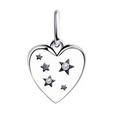 Подвеска из серебра с фианитами из серебро