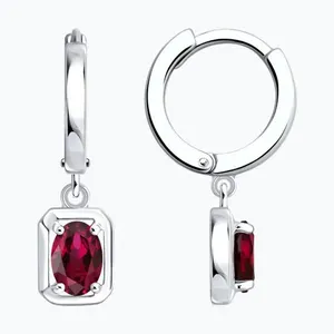 Серьги из серебра с рубинами