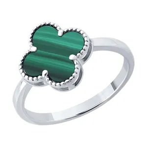 Кольцо из серебра с малахитом