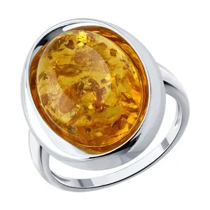 Кольцо из серебра с янтарём