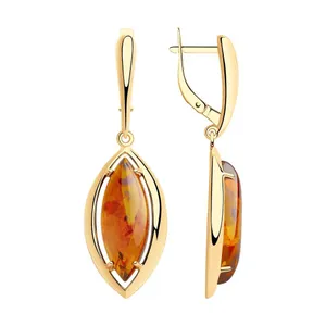 Серьги из серебра с янтарём