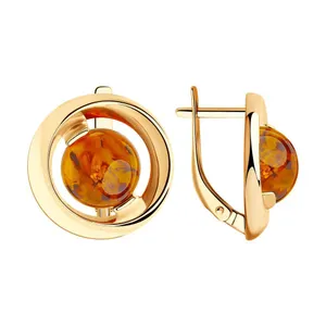 Серьги из серебра с янтарём