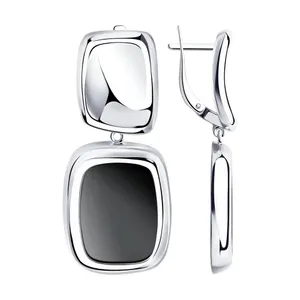 Серьги из серебра с агатами