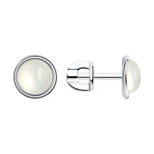 Серьги из серебра с лунными камнями