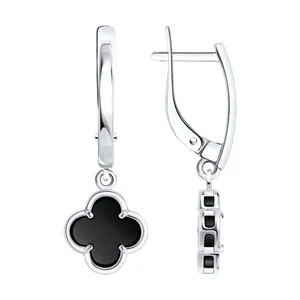 Серьги из серебра с ониксами