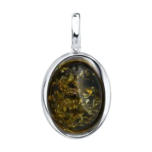 Подвеска из серебра с янтарём