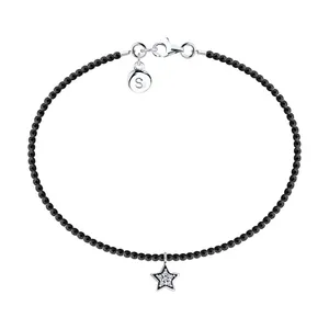 Браслет из серебра с шпинелью и фианитами