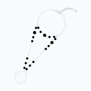 Браслет из серебра с агатами