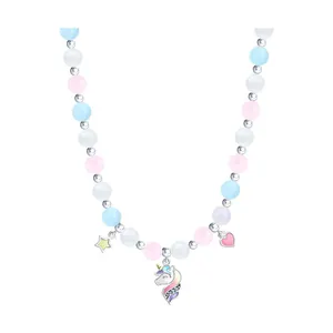 Колье из золочёного серебра с миксом камней